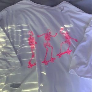 pink skeleton tee